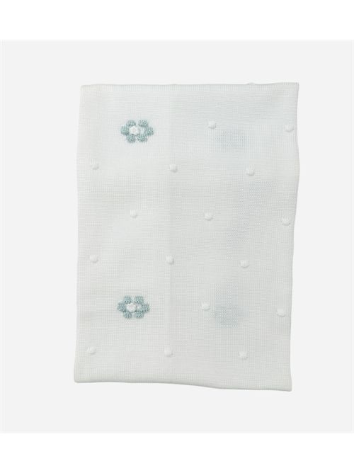 Coperta in cotone MARLU' | EB1780BIANCO VERDE SALVIA